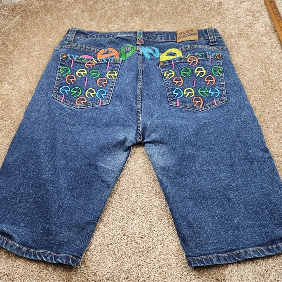 Vintage Ruff Ryders Jeans Womens 14 Blue Capri Coogi Hip Hop 90s Y2K Denim - Picture 1 of 6